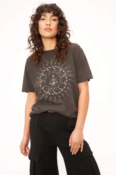 Project Social T Yoga Skeleton Medallion Easy Fit Tee In Brown