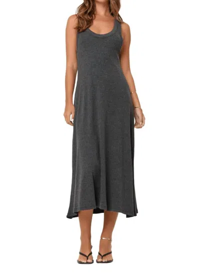 Project Social T Yuma Scoop Neck Rib Tank Dress In Black