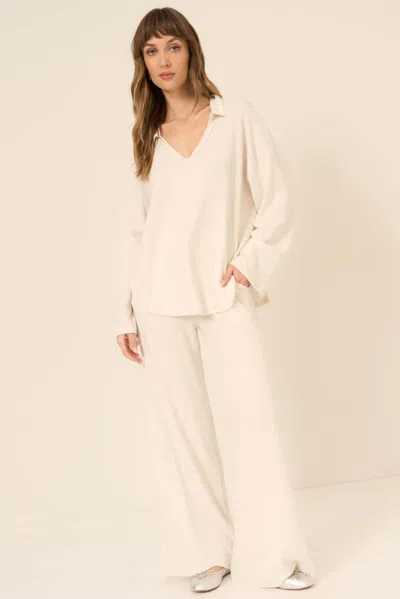 Project Social T Zoey Brushed Rib Pant In White