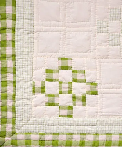 Projektityyny Ruiskaunokki Peridot Gingham Patchwork Quilt In Green