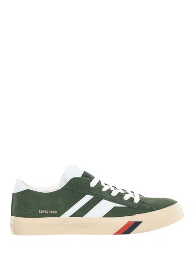 Pro-keds Lace-up Fastening Suede Sneakers For Men In Green