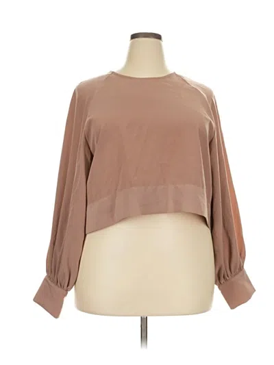 Pre-owned Prolōgue 3/4 Sleeve Blouse In Brown