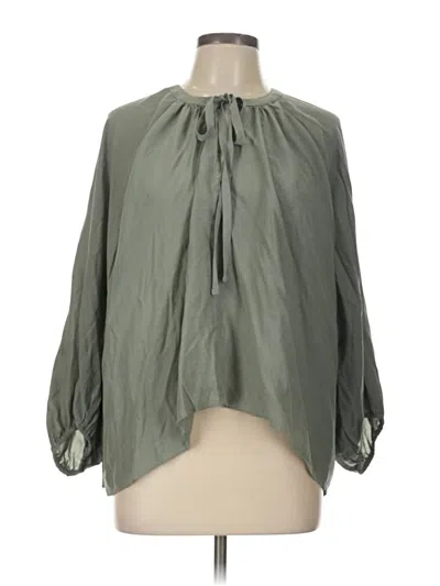 Pre-owned Prolōgue 3/4 Sleeve Blouse In Green