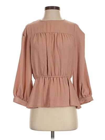 Pre-owned Prolōgue 3/4 Sleeve Blouse In Tan