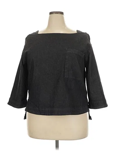 Pre-owned Prolōgue 3/4 Sleeve Top Black Boatneck Tops