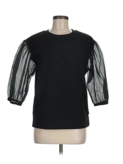Pre-owned Prolōgue 3/4 Sleeve Top Black Crew Neck Tops