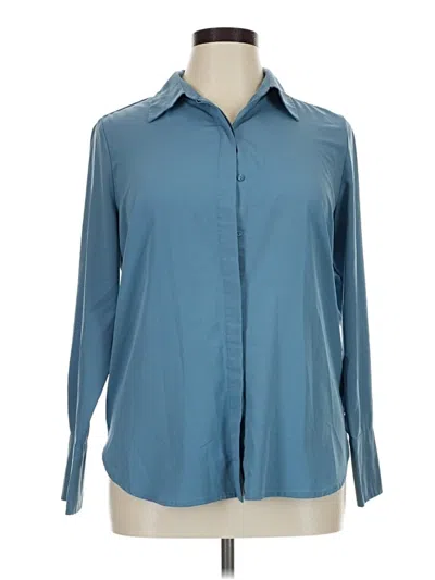 Pre-owned Prolōgue Long Sleeve Blouse In Blue