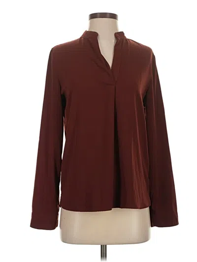 Pre-owned Prolōgue Long Sleeve Blouse In Burgundy