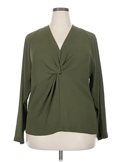 Pre-owned Prolōgue Long Sleeve Blouse In Green