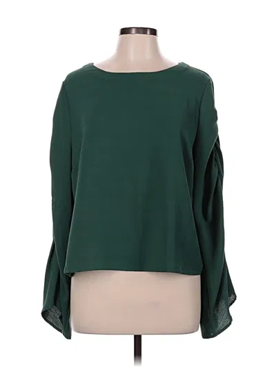 Pre-owned Prolōgue Long Sleeve Blouse In Green