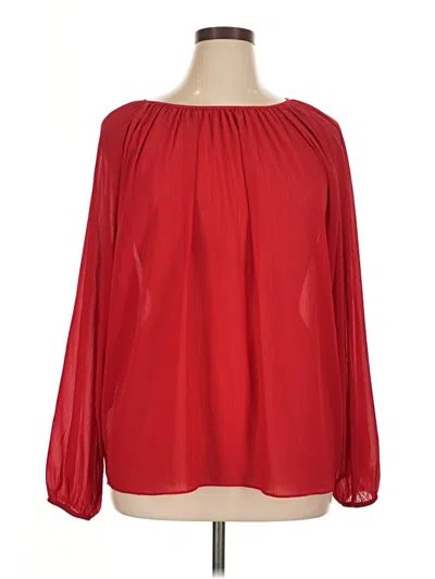 Pre-owned Prolōgue Long Sleeve Blouse In Red