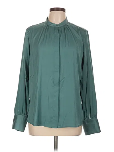 Pre-owned Prolōgue Long Sleeve Blouse In Teal