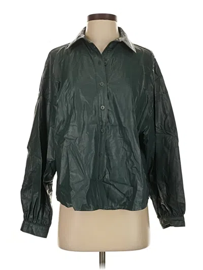 Pre-owned Prolōgue Long Sleeve Button Down Shirt In Green