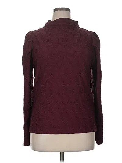 Pre-owned Prolōgue Long Sleeve Top Burgundy Turtleneck Tops