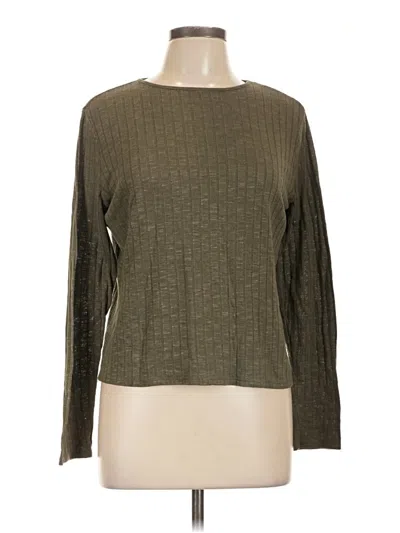 Pre-owned Prolōgue Long Sleeve Top Green Crew Neck Tops