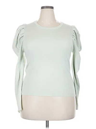 Pre-owned Prolōgue Long Sleeve Top Green Sweetheart Neckline Tops