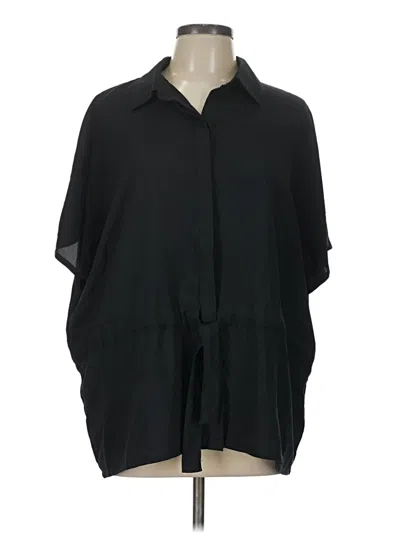 Pre-owned Prolōgue Short Sleeve Blouse In Black