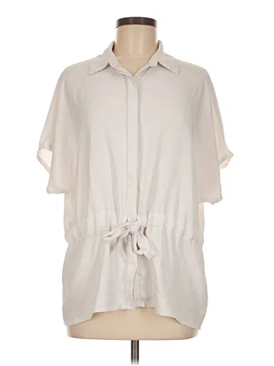 Pre-owned Prolōgue Short Sleeve Blouse In White