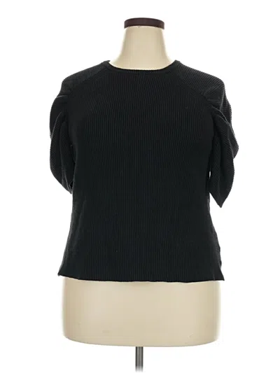 Pre-owned Prolōgue Short Sleeve Top Black Cold Shoulder Neckline Tops
