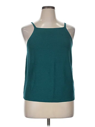 Pre-owned Prolōgue Tank Top Teal Halter Neckline Tops In Blue