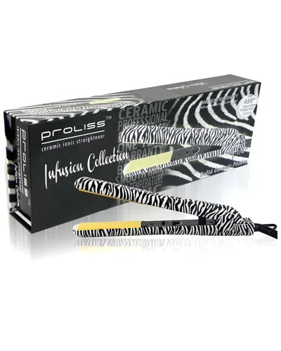 Proliss Unisex Infusion 1.25 Single Pass Ceramic Yellow Plate Flat Iron In White