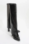 Prologue Shoes Aja Block Heel Convertible Knee High Boot In Black