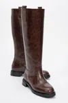 Prologue Shoes Alaska Pattern Knee High Boot In Brown
