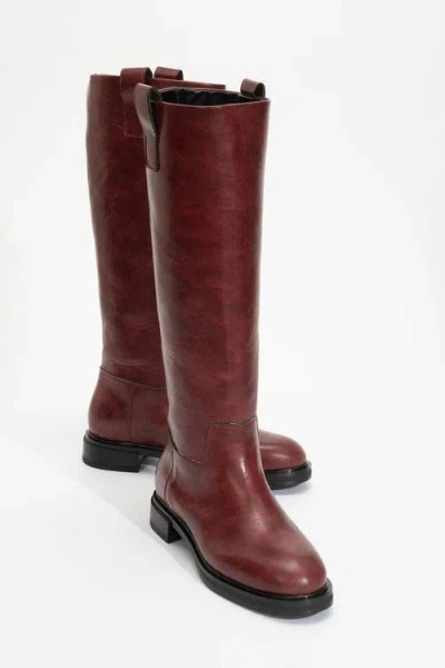 Prologue Shoes Alaska Pattern Western Boot In Burgundy