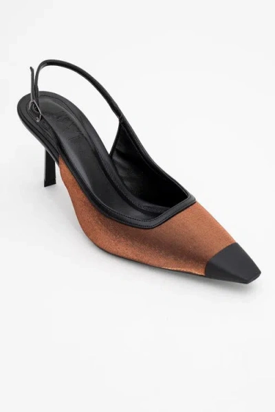 Prologue Shoes Alive Satin Pointed Toe Pump In Brown