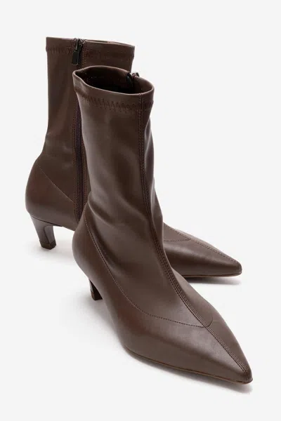 Prologue Shoes Alora Kitten Heel Boot (women) In Brown