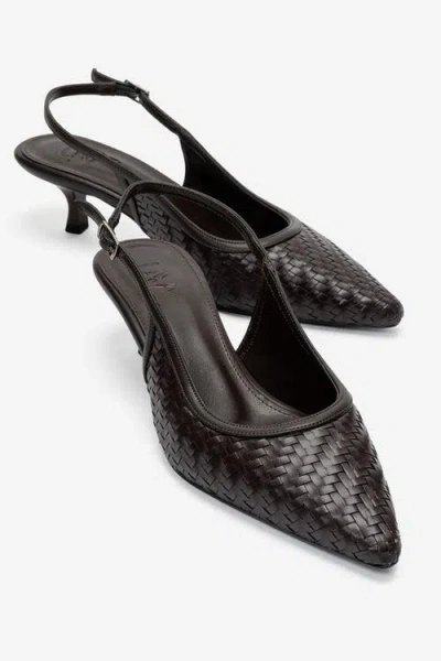 Prologue Shoes Alvessia Kitten Heel Slingback Pump In Brown