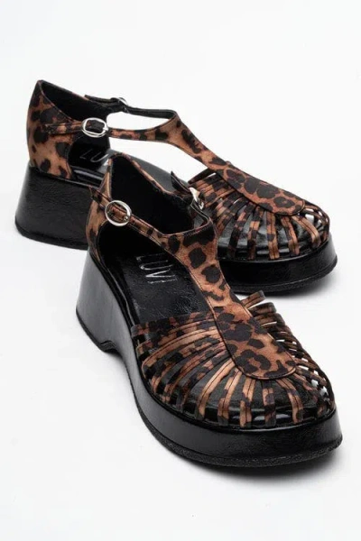 Prologue Shoes Aniel Platform Wedge Sandal In Animal Print