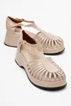 Prologue Shoes Aniel Platform Wedge Sandal In Multi