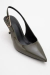 Prologue Shoes Arty Pointed Toe Slingback Pump In Green