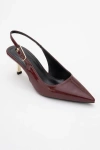 Prologue Shoes Arty Pointed Toe Slingback Pump In Burgundy