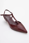 Prologue Shoes Asher Pointed Toe Slingback Pump In Burgundy