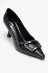 Prologue Shoes Astra Buckle Pointed Toe Pump In Black