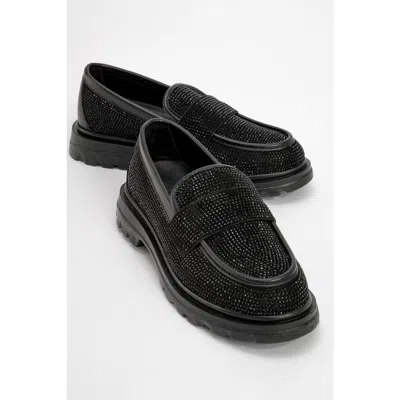 Prologue Shoes Babel Stone Embellished Suede Loafer