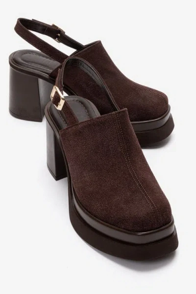 Prologue Shoes Bavix Block Heel Platform Sandal In Brown