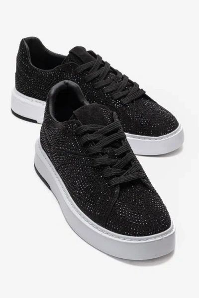Prologue Shoes Berina Embellished Sneaker In Black