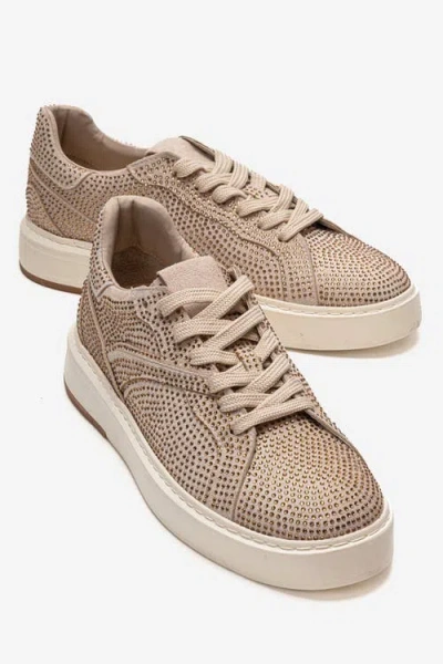 Prologue Shoes Berina Embellished Sneaker In Neutral