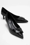 Prologue Shoes Briana Buckle Pointed Toe Pump In Black
