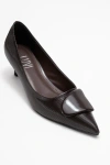 Prologue Shoes Briana Buckle Pointed Toe Pump In Brown