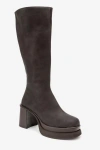 Prologue Shoes Carm Nubuck Platform Mid Calf Boot In Brown