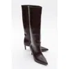 Prologue Shoes Cassandra High Heel Boot In Burgundy