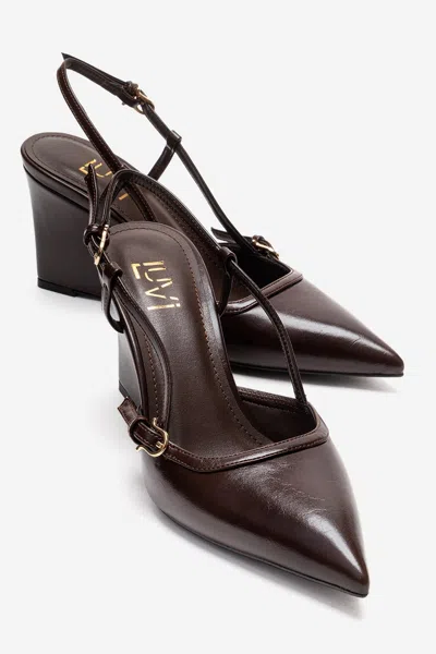 Prologue Shoes Felon Slingback Wedge Pump In Brown