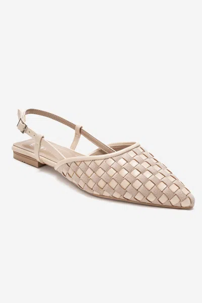 Prologue Shoes Chanda Pointed Toe Woven Sandal In Neutral