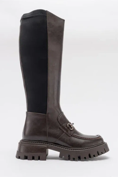 Prologue Shoes Chapel Buckle Stretch Boot In Multi