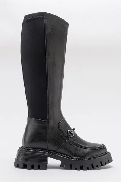 Prologue Shoes Chapel Buckle Stretch Boot (women) In Black