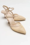 Prologue Shoes Chic Mesh Pointed Toe Pump In Brown